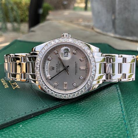 rolex diamond pearlmaster|platinum rolex with diamonds price.